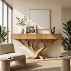Branch Base Console Table Designer Residence, solid wood, built to order