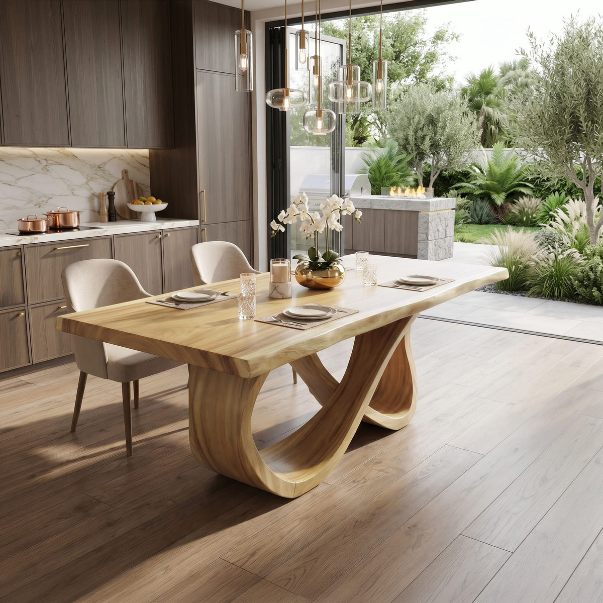 Solid Modern Bright Dining Table