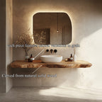 Bathroom Vanity Wall Floating Console Live Edge Shelf, solid wood, built to order