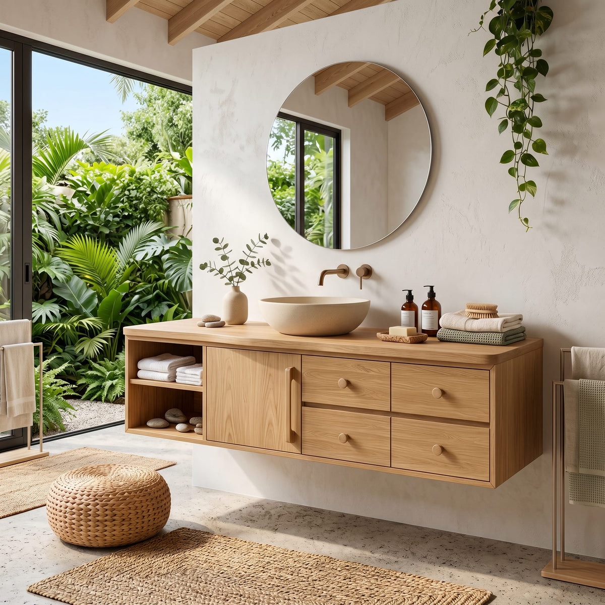 Wall-mounted Mid Century Vanity