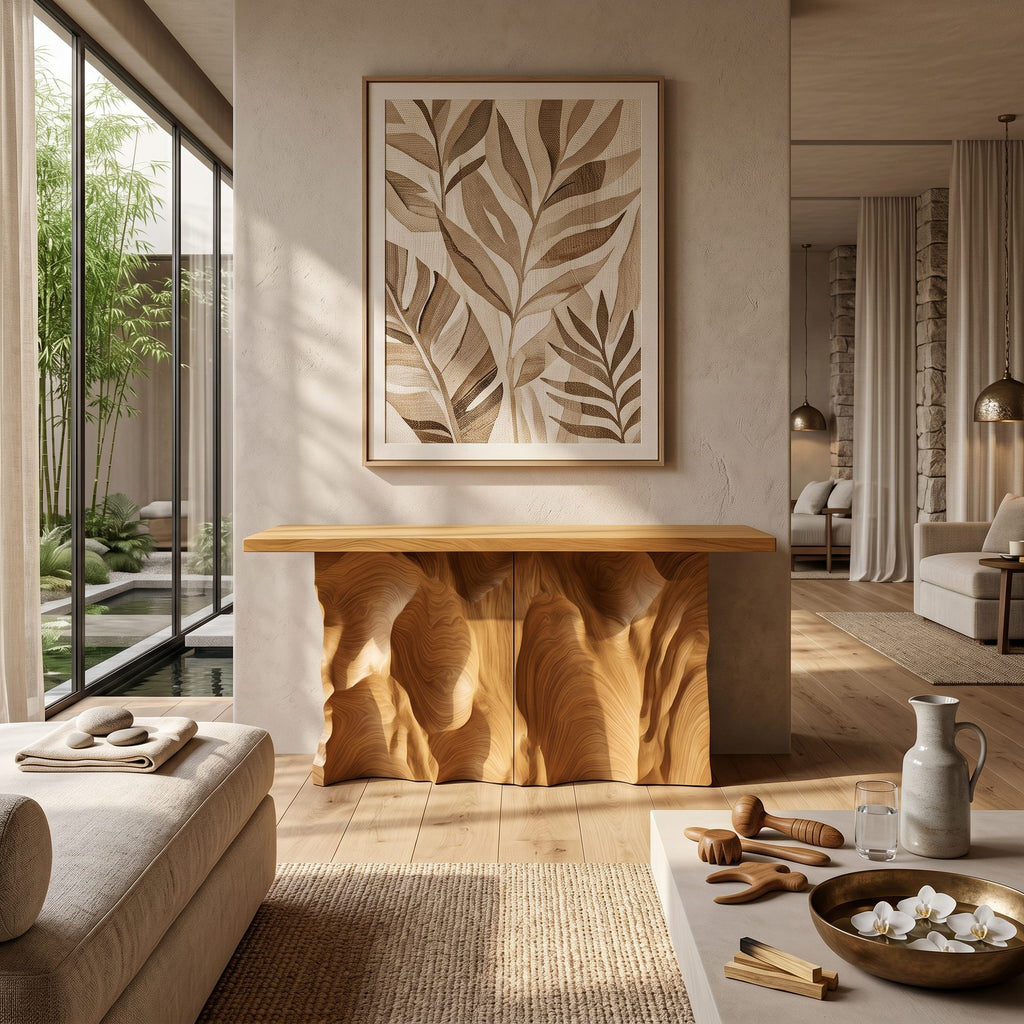 Minimalist Raw Edge Hall Table, solid wood, built to order