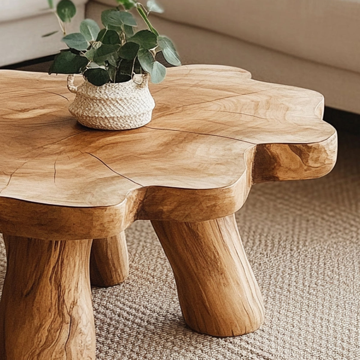 Farmhouse Living Edge Coffee Table with Reclaimed, solid wood, built to order