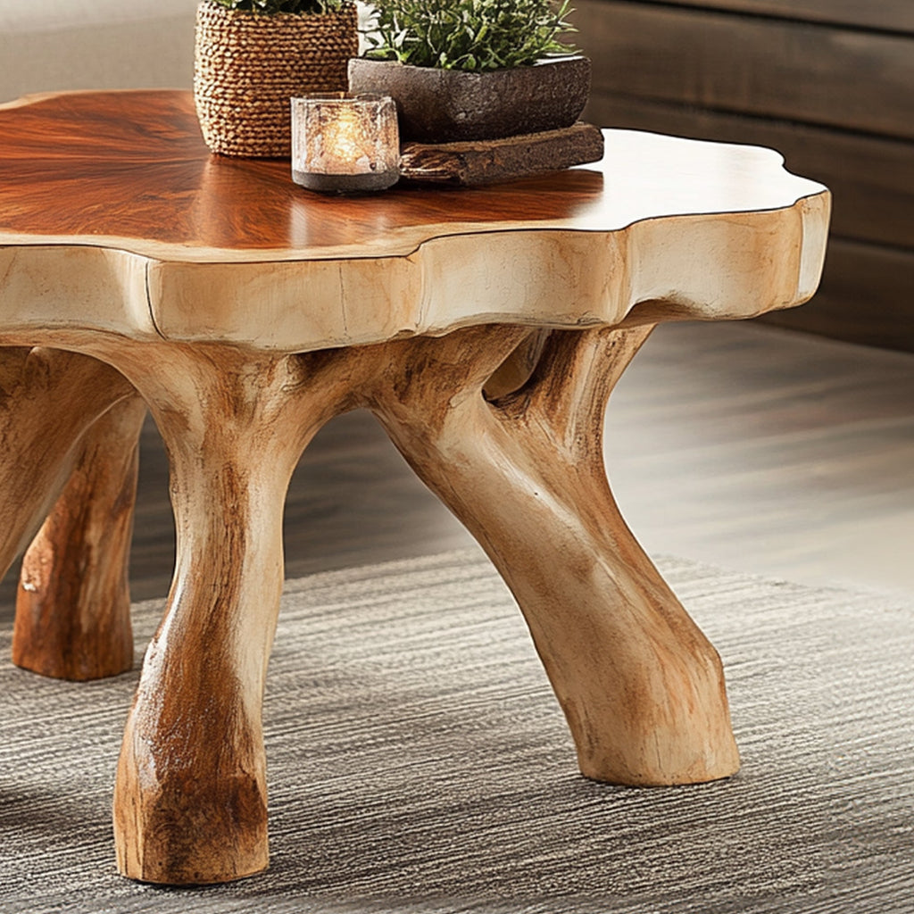 Handcrafted Coffee Table with Design, solid wood, built to order