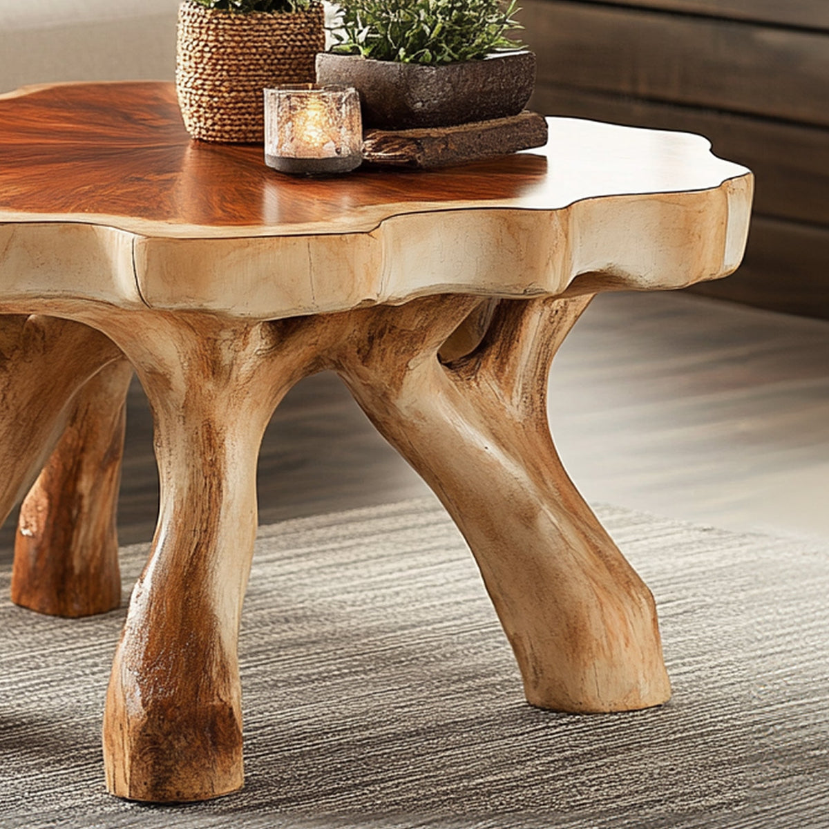 Handcrafted Coffee Table with Design, solid wood, built to order
