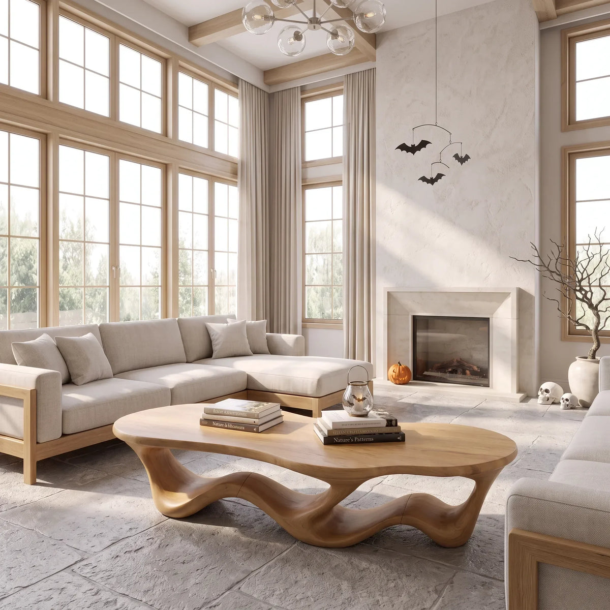 Contemporary Ribbon Table, solid wood, built to order