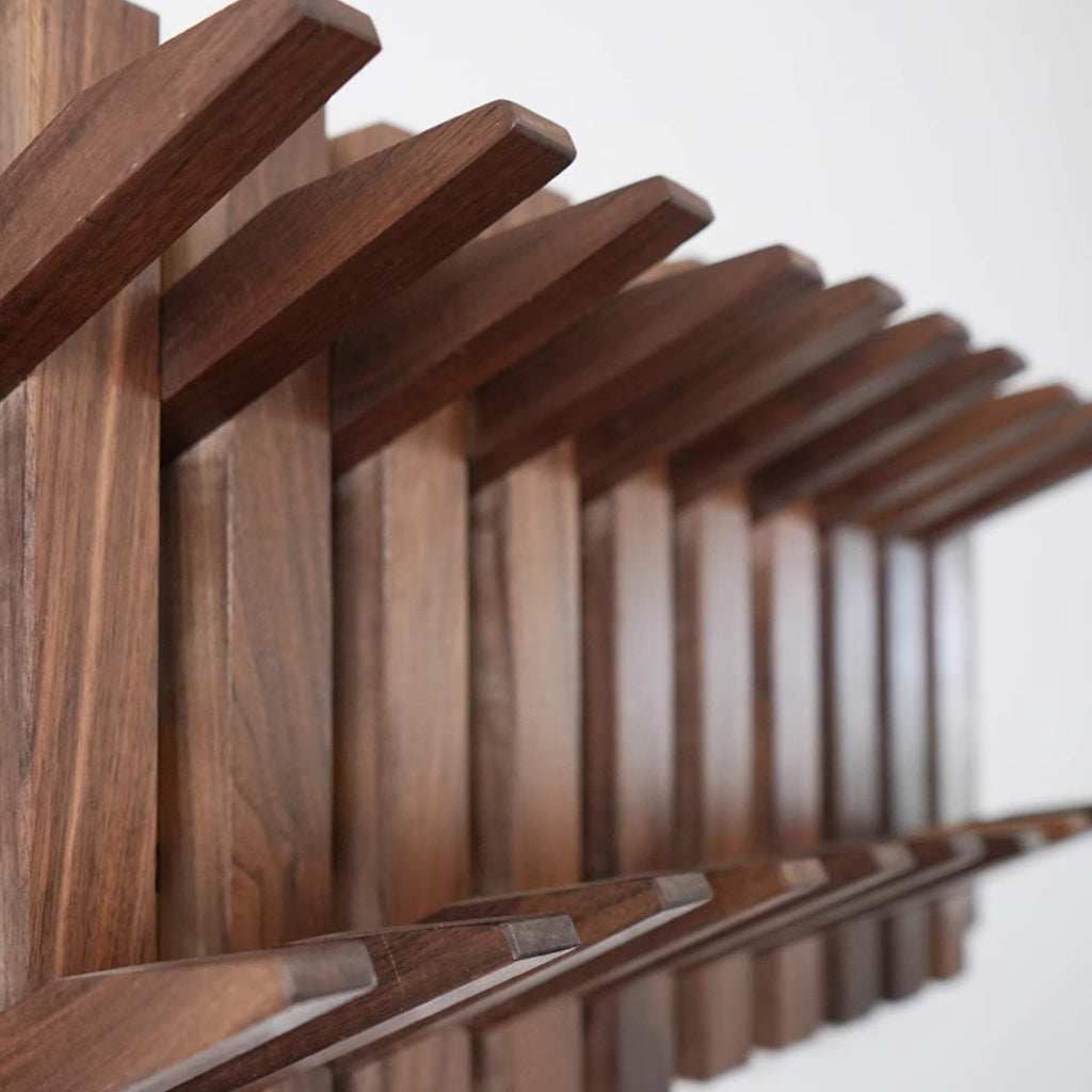 Piano Coat Hooks Wall Mount, solid wood, built to order