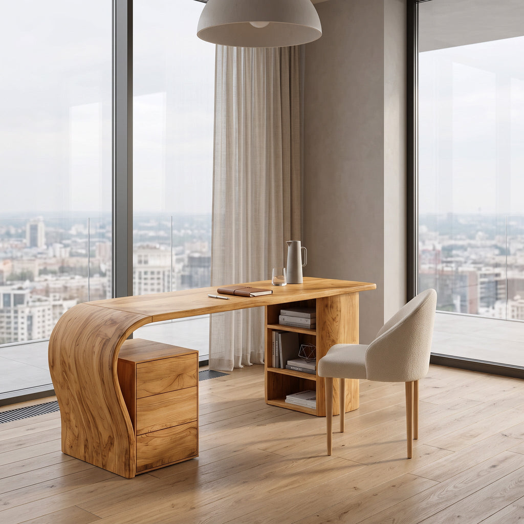 Contemporary Solid Computer Desk