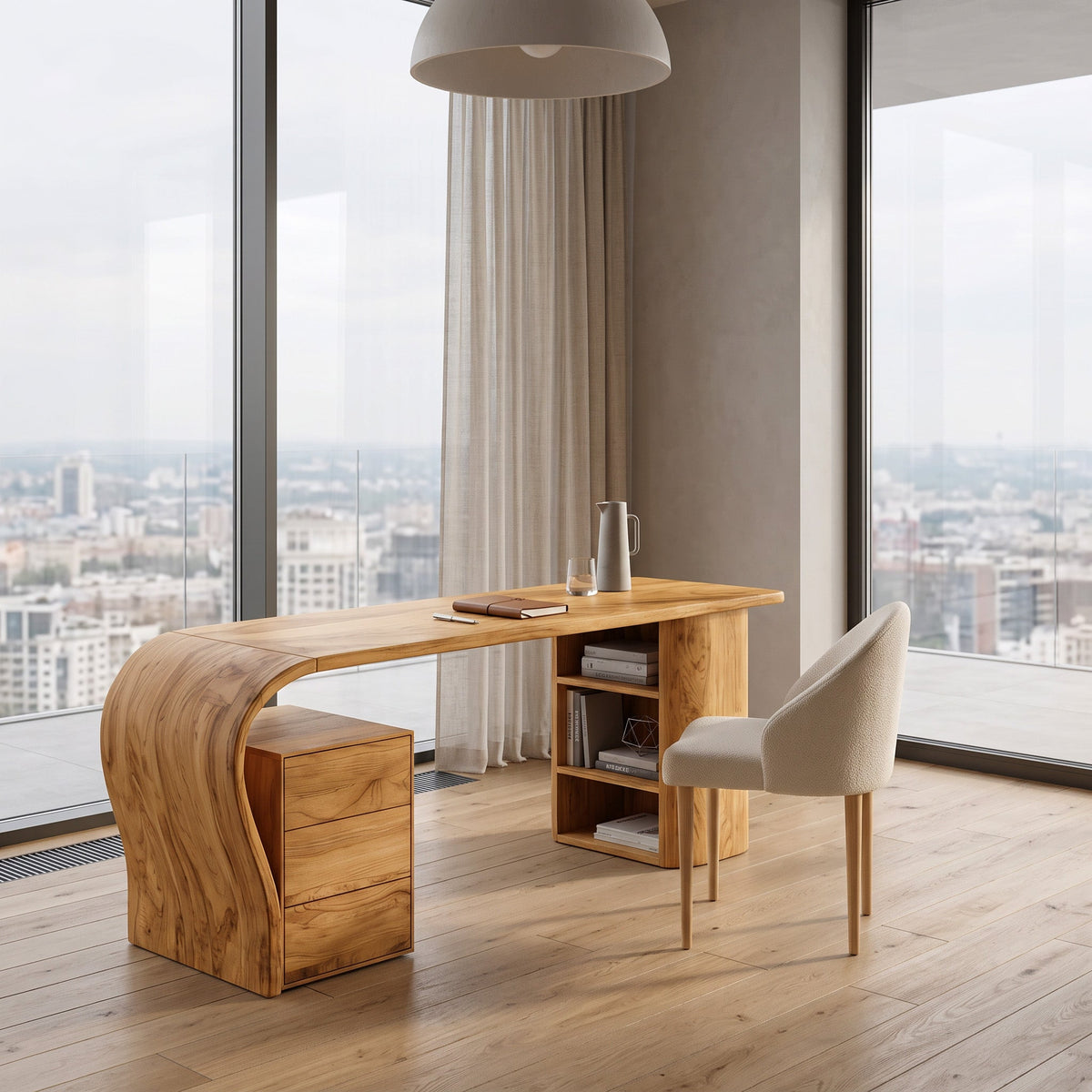 Contemporary Solid Computer Desk
