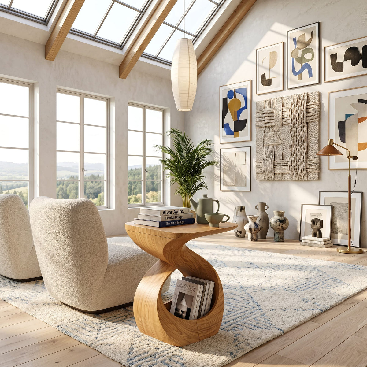 Curved Contemporary Side Table
