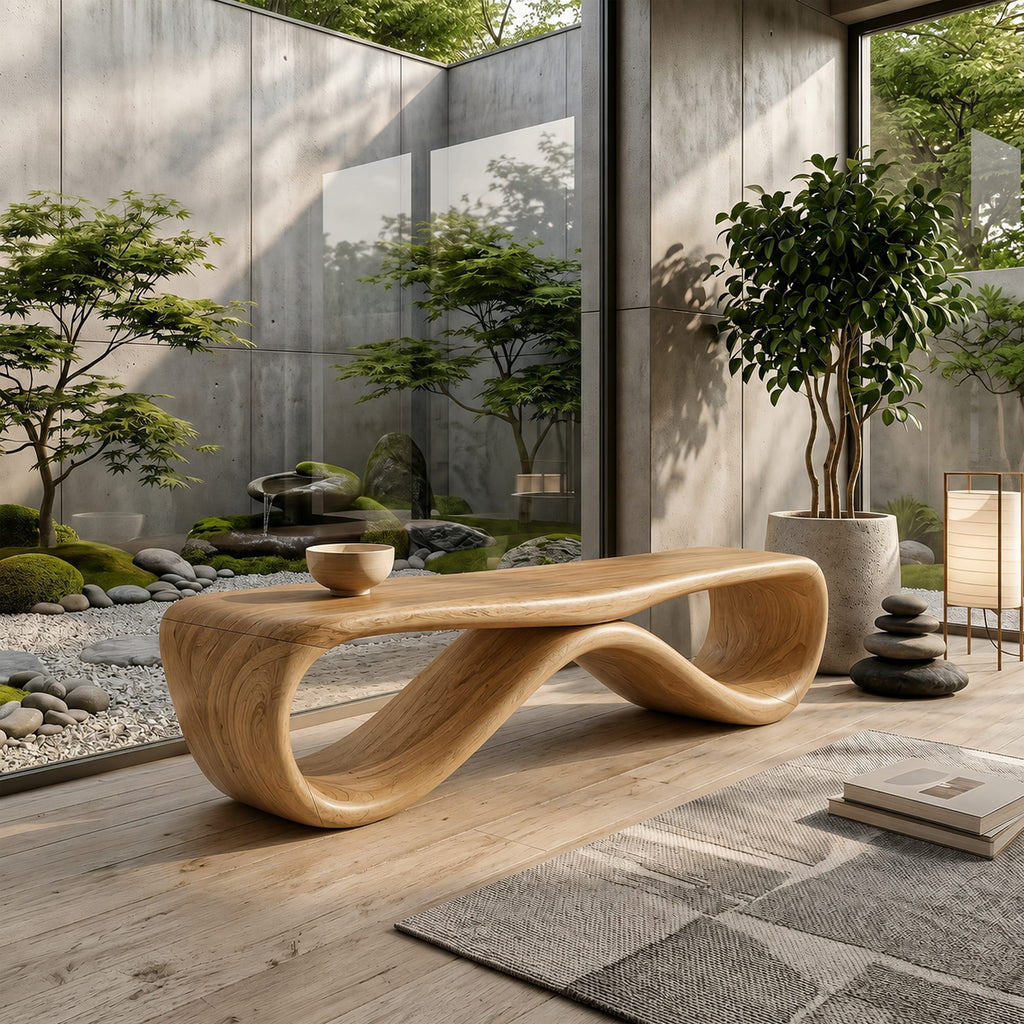 Contemporary Hallway Bench Designer Apartment, solid wood, built to order