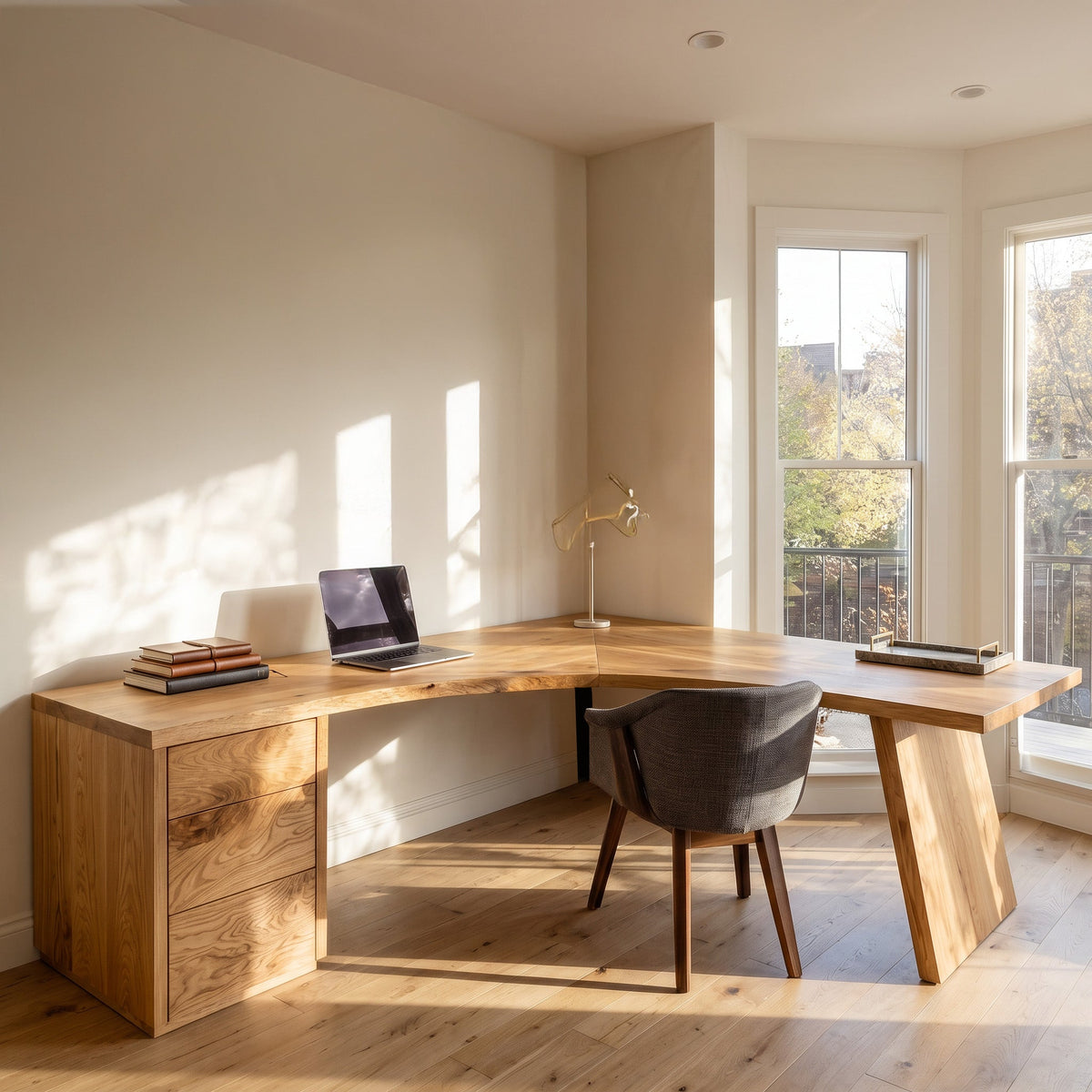 L-shaped Bright Desk