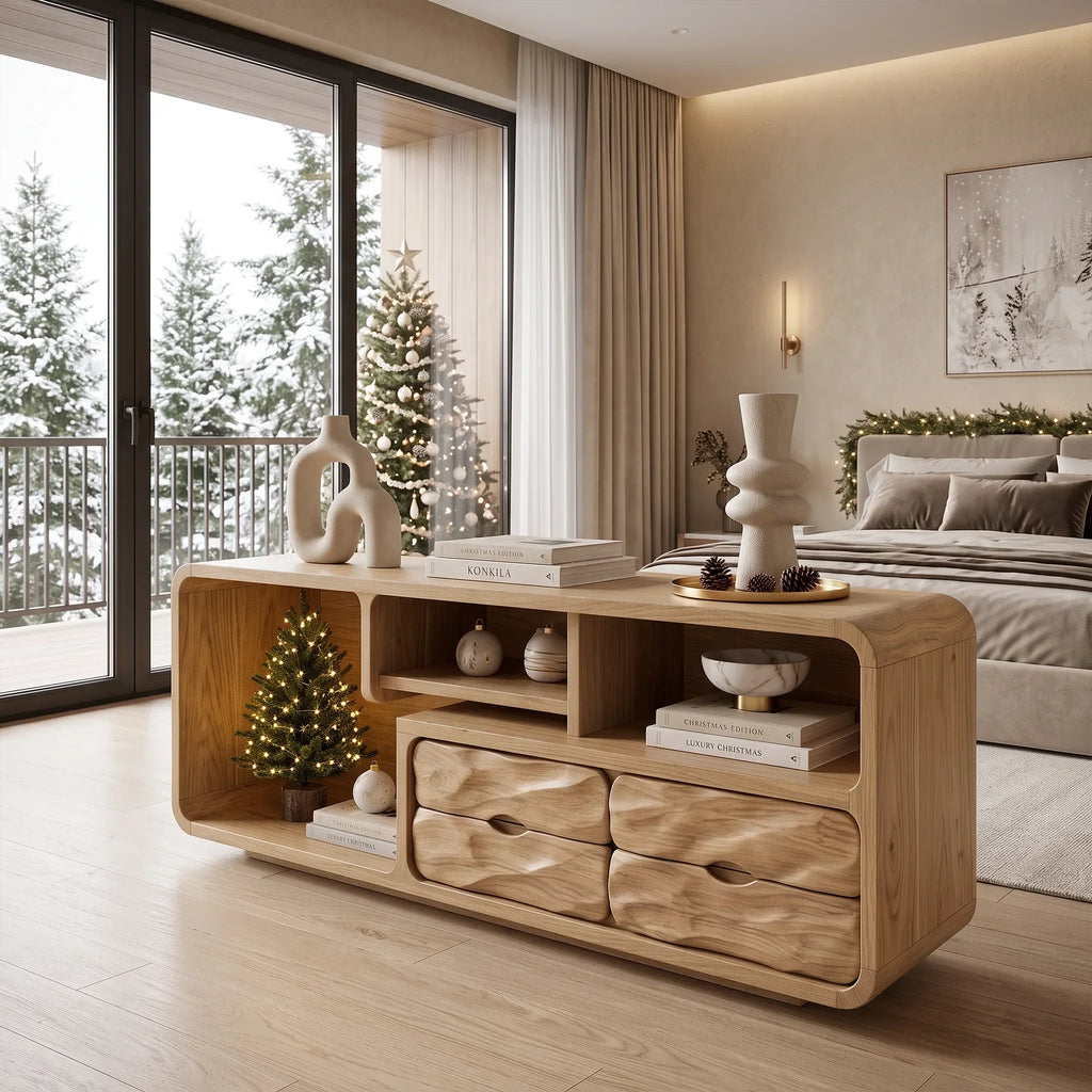 Farmhouse Reindeer Behind Couch Table Living Room, solid wood, built to order