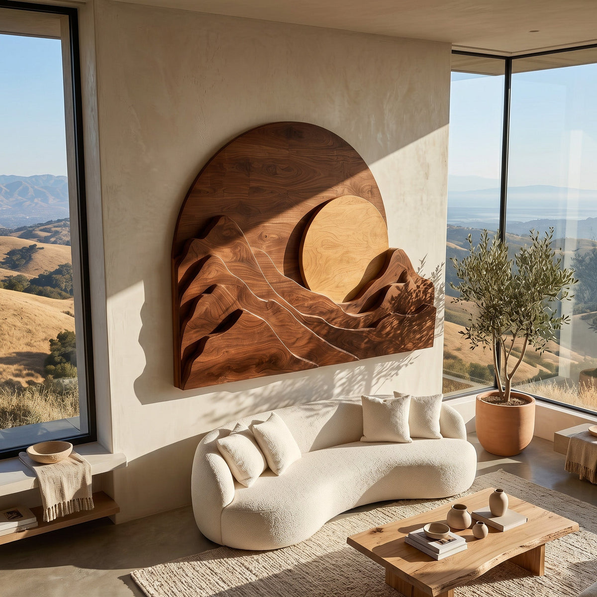 Organic Modern Mountain Wall Art, solid wood, built to order, view 6