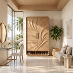 Minimalist Textured Surface Wardrobe, solid wood, built to order