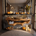 Live Edge Solid Bath Shelf