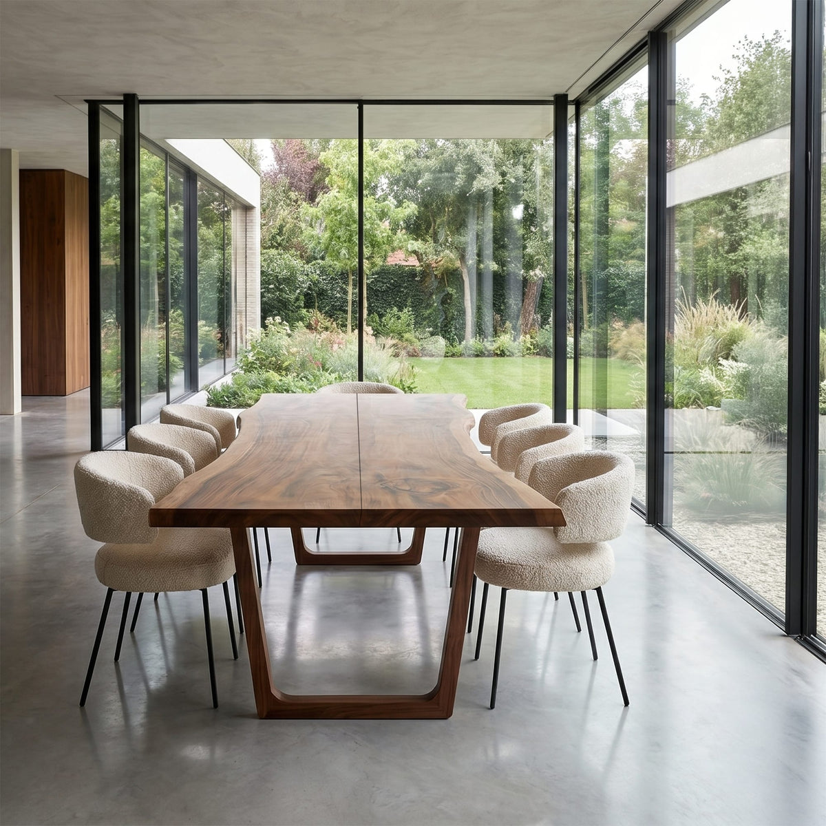 Live Edge U-shaped Dining Table