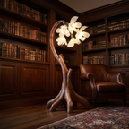 Organic Floral Floor Lamp, solid wood, built to order, view 2