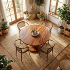 Organic Pedestal Solid Dining Table