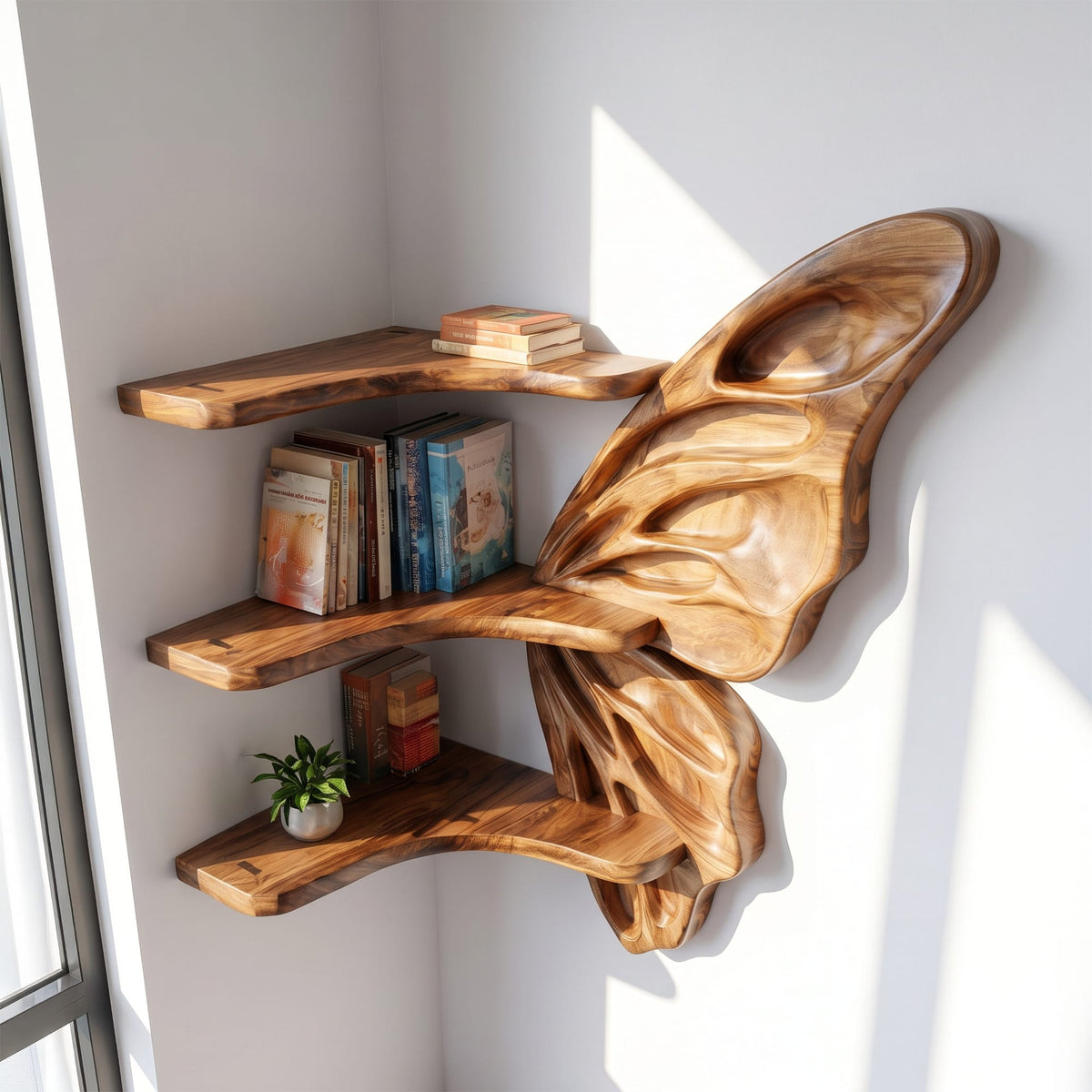 Butterfly Live Edge Floating Shelf