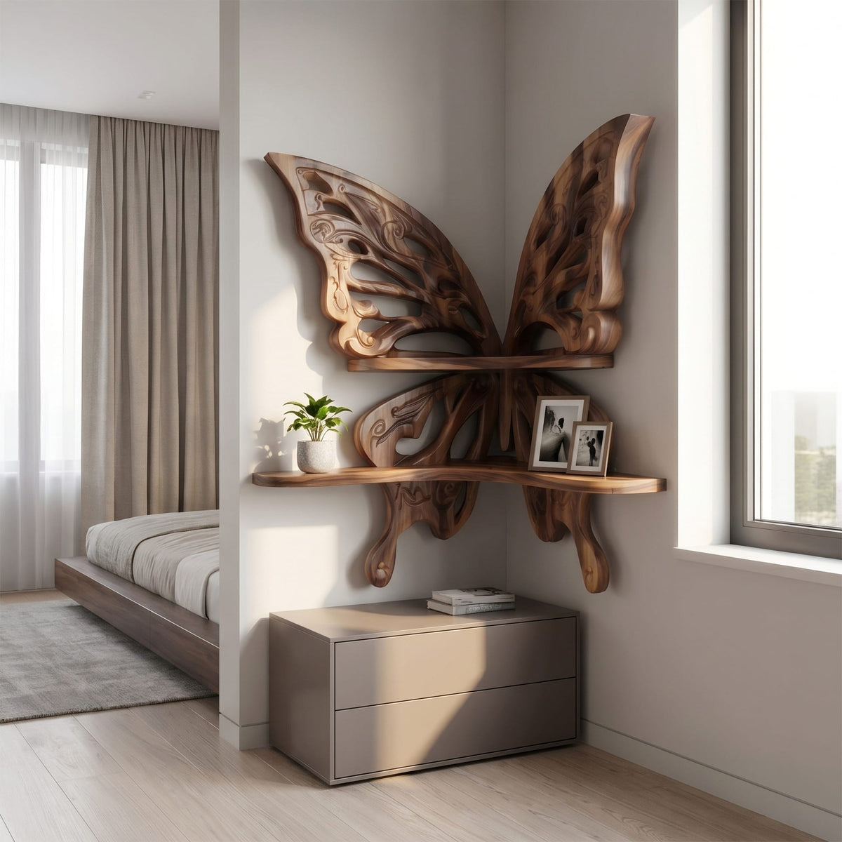 Live Edge Sculptural Floating Shelf