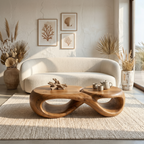 Coffee Table with Sculptural Curved Design, solid wood, built to order, view 3