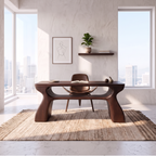 Mid Century Office Desk with Symmetrical Arch Legs, solid wood, built to order, view 3