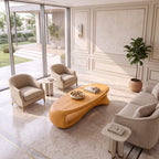 Contemporary Coffee Table with Oval Top Design, solid wood, built to order