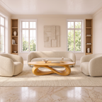 Modern Coffee Table with Oval Top and Clean Curved Profile, solid wood, built to order, view 7