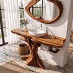 Contemporary Bathroom Vanity with Tree Inspired Frame, solid wood, built to order