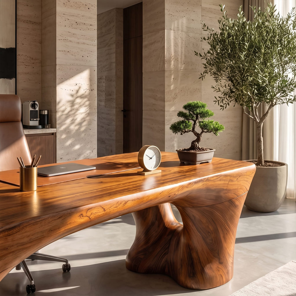 Sculptural Trestle Desk
