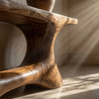 Contemporary Organic Void Base Console Table Entryway Hallway Living Room, solid wood, built to order
