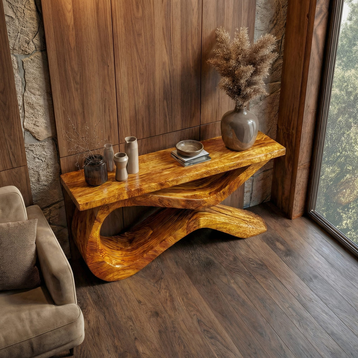 Sculptural Infinity Console Table