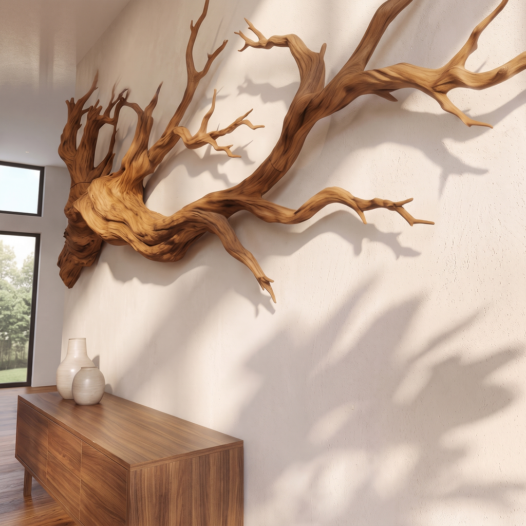 Abstract Tree Limb Solid Wall Art Interior Accent, solid wood, built to order, view 2