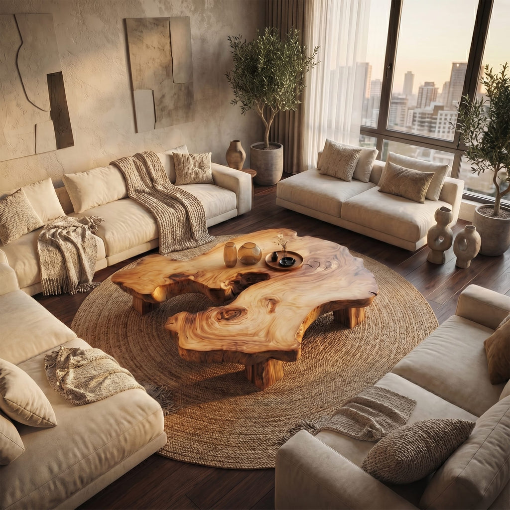Organic Live Edge Centerpiece Coffee Table