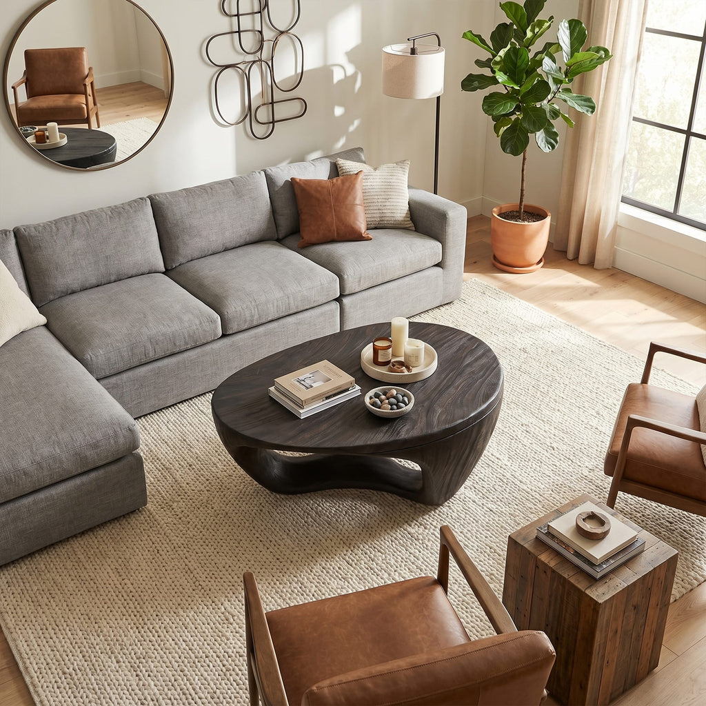 Contemporary Sculptural Coffee Table, solid wood, built to order