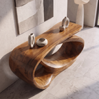 Console Table Sculptural Open Loop Base, solid wood, built to order, view 2