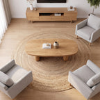 Contemporary Coffee Table with Column Form, solid wood, built to order