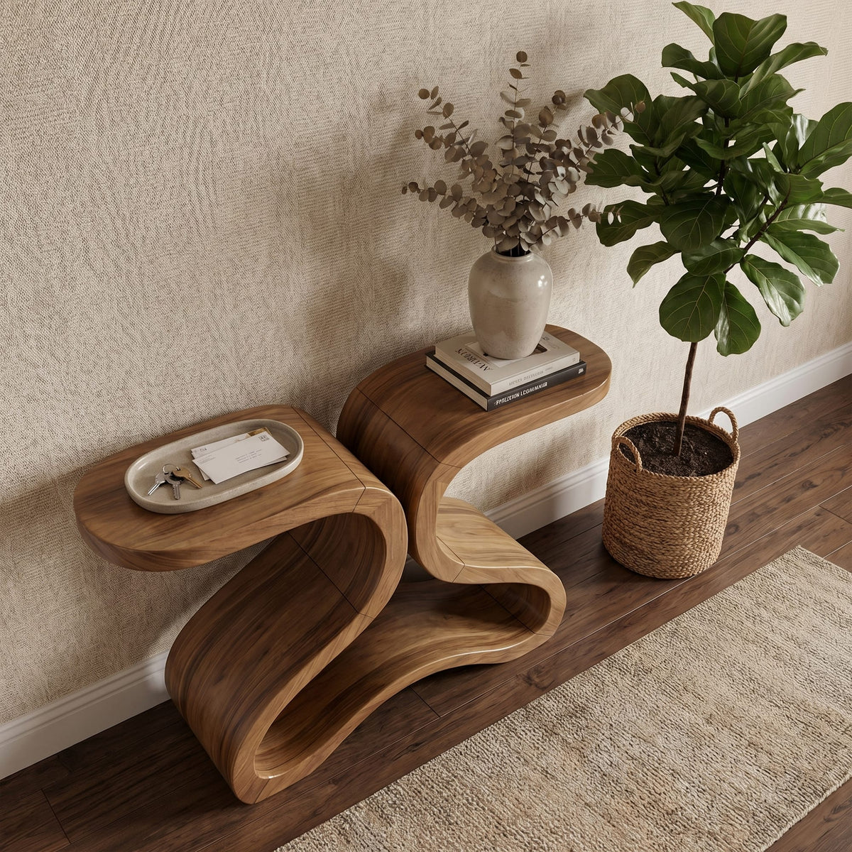 Curved Credenza Console Table