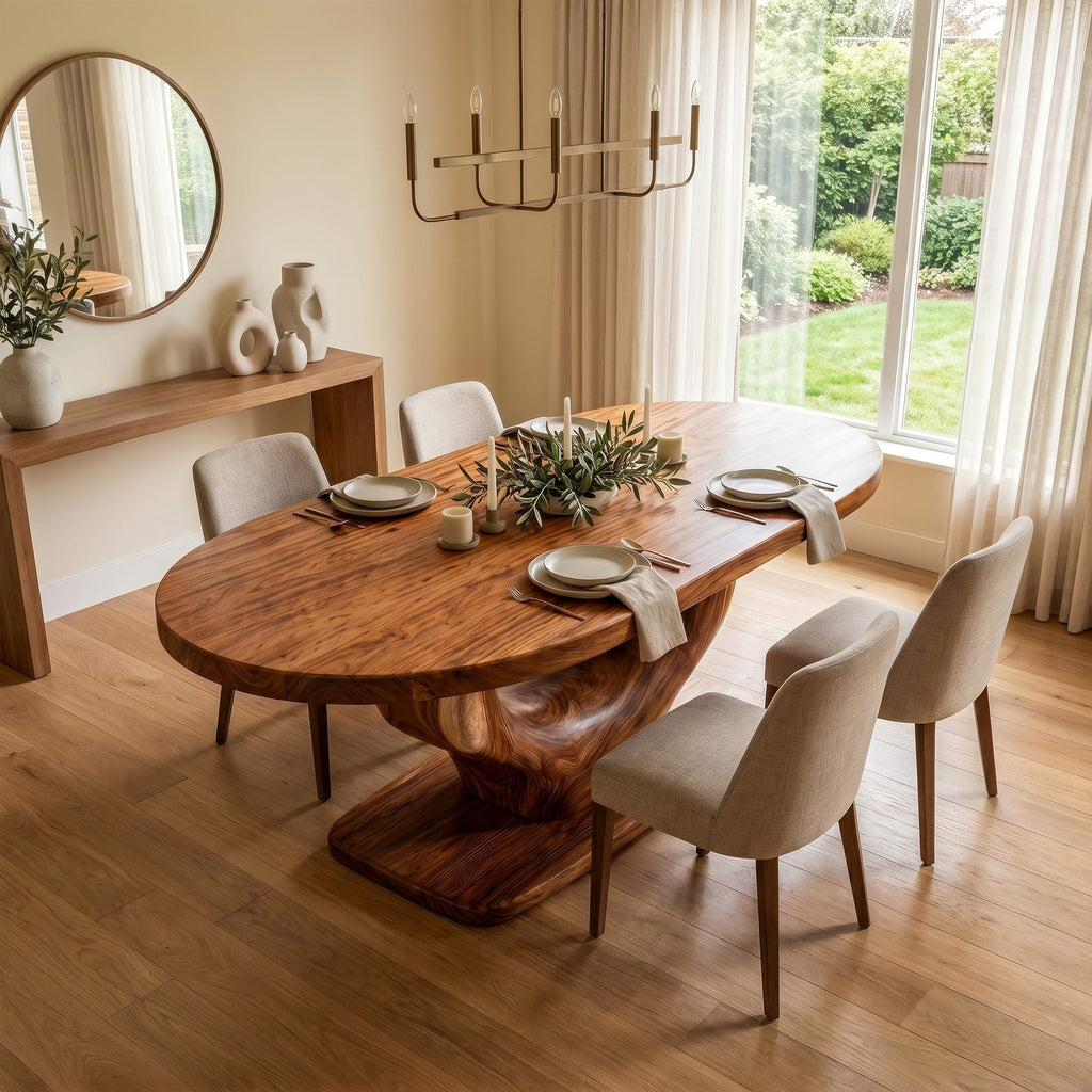 Curved Solid Dining Table
