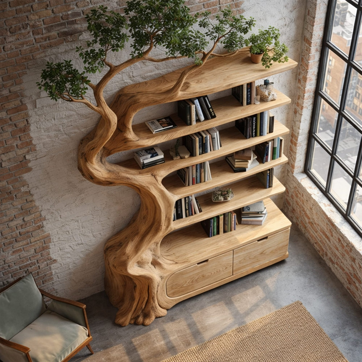 Storage Branch Tree Bookshelf