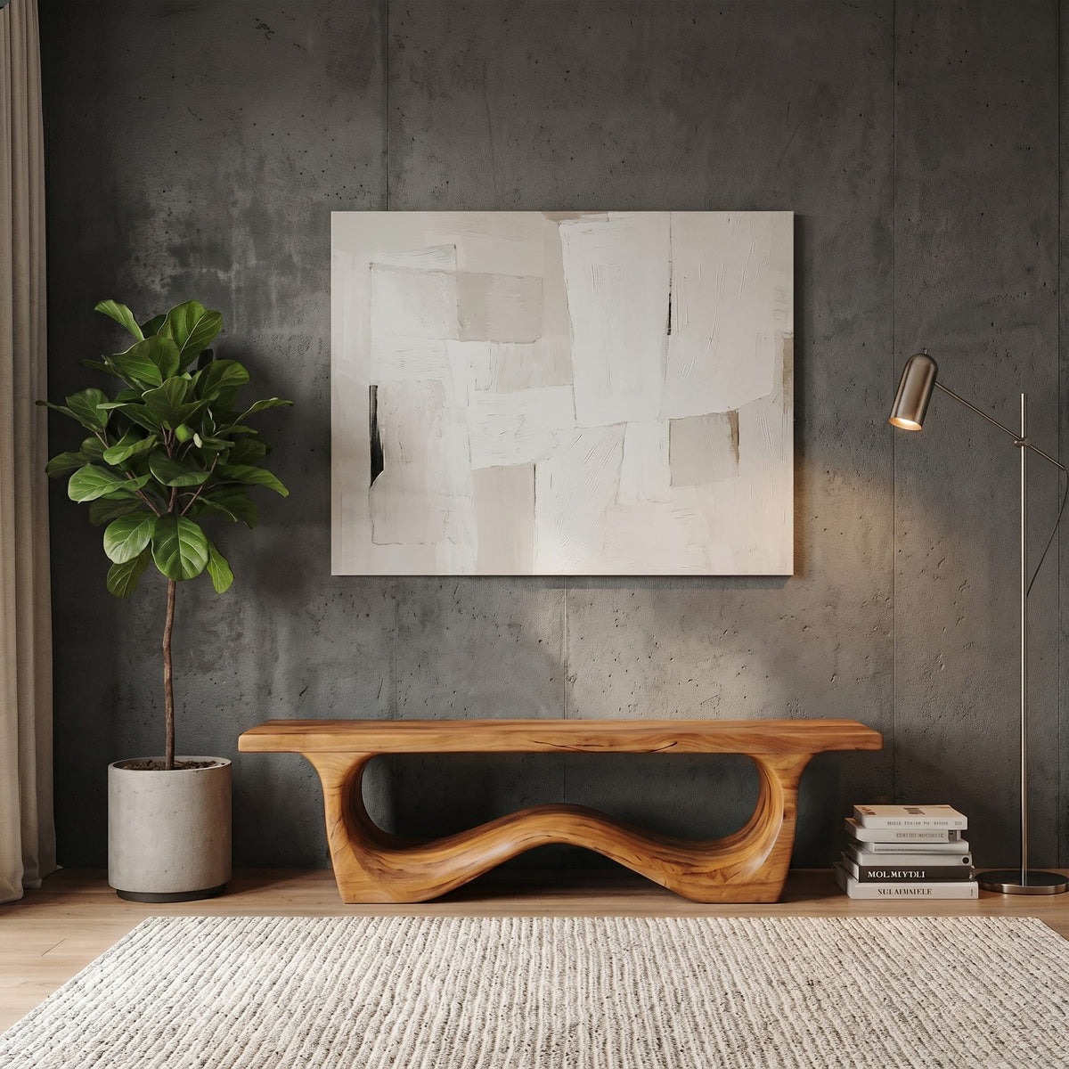 Sculptural Foyer Bench