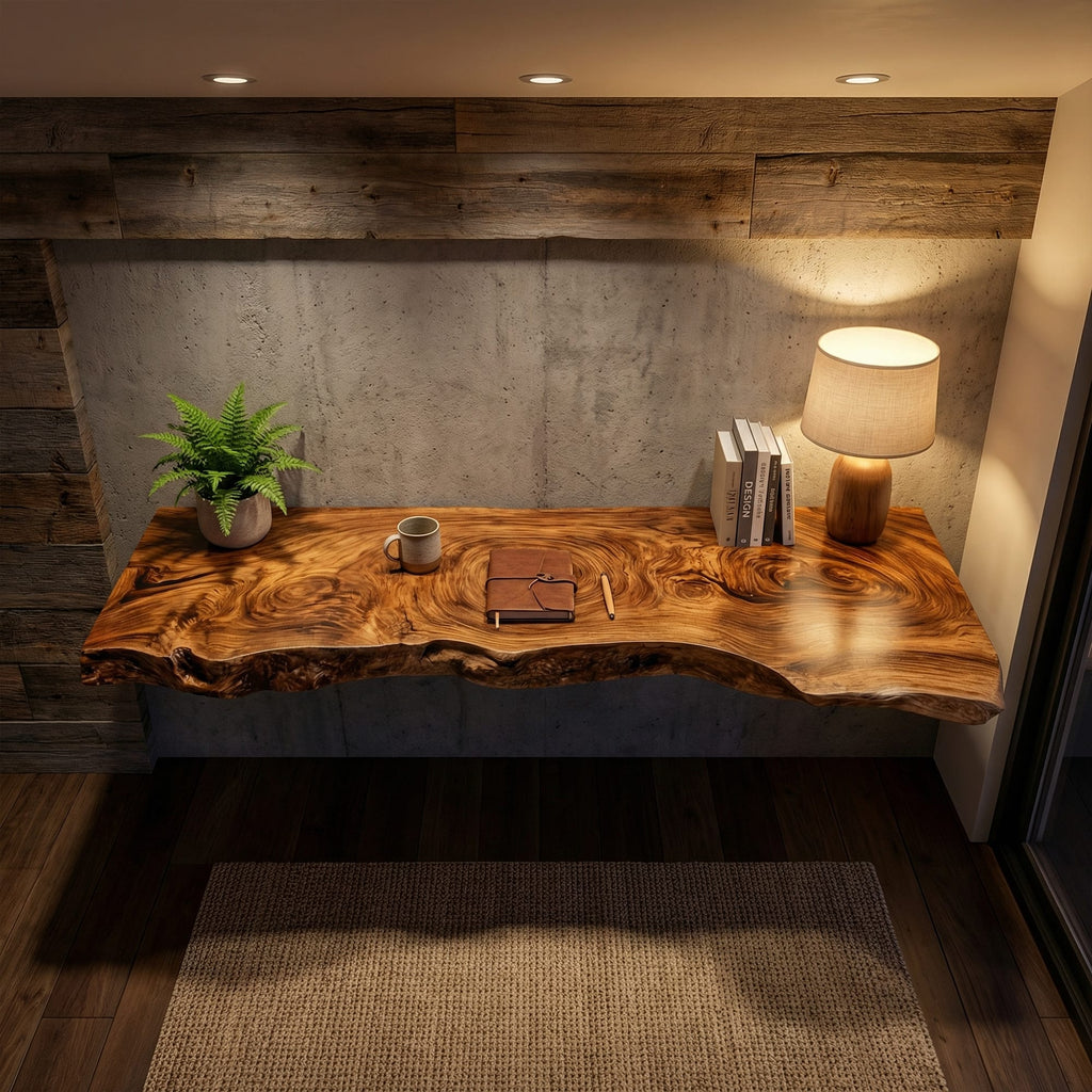 Live Edge Contemporary Floating Shelf