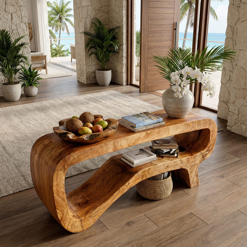 Minimal Sculptural Foyer Console Table