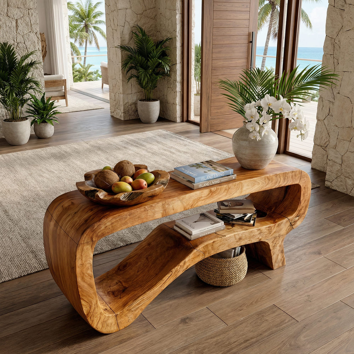 Minimal Sculptural Foyer Console Table