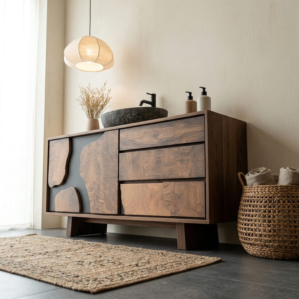 Contemporary Bathroom Cabinet Simple Clean Line Design Bathroom and Vanity Area, solid wood, built to order