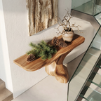 Modern Console Table with Statement Sculptural Base, solid wood, built to order, view 2