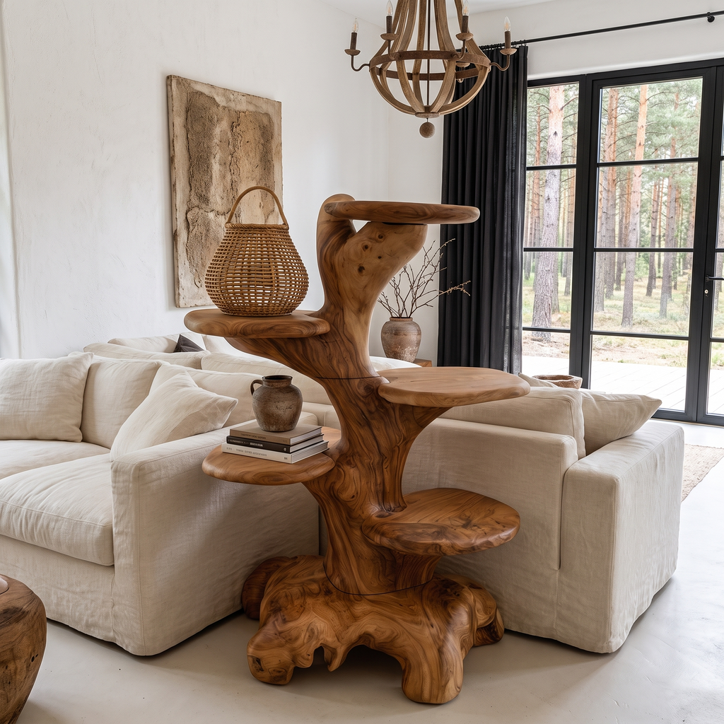Minimalist Side Table with Integrated Storage, solid wood, built to order, view 3