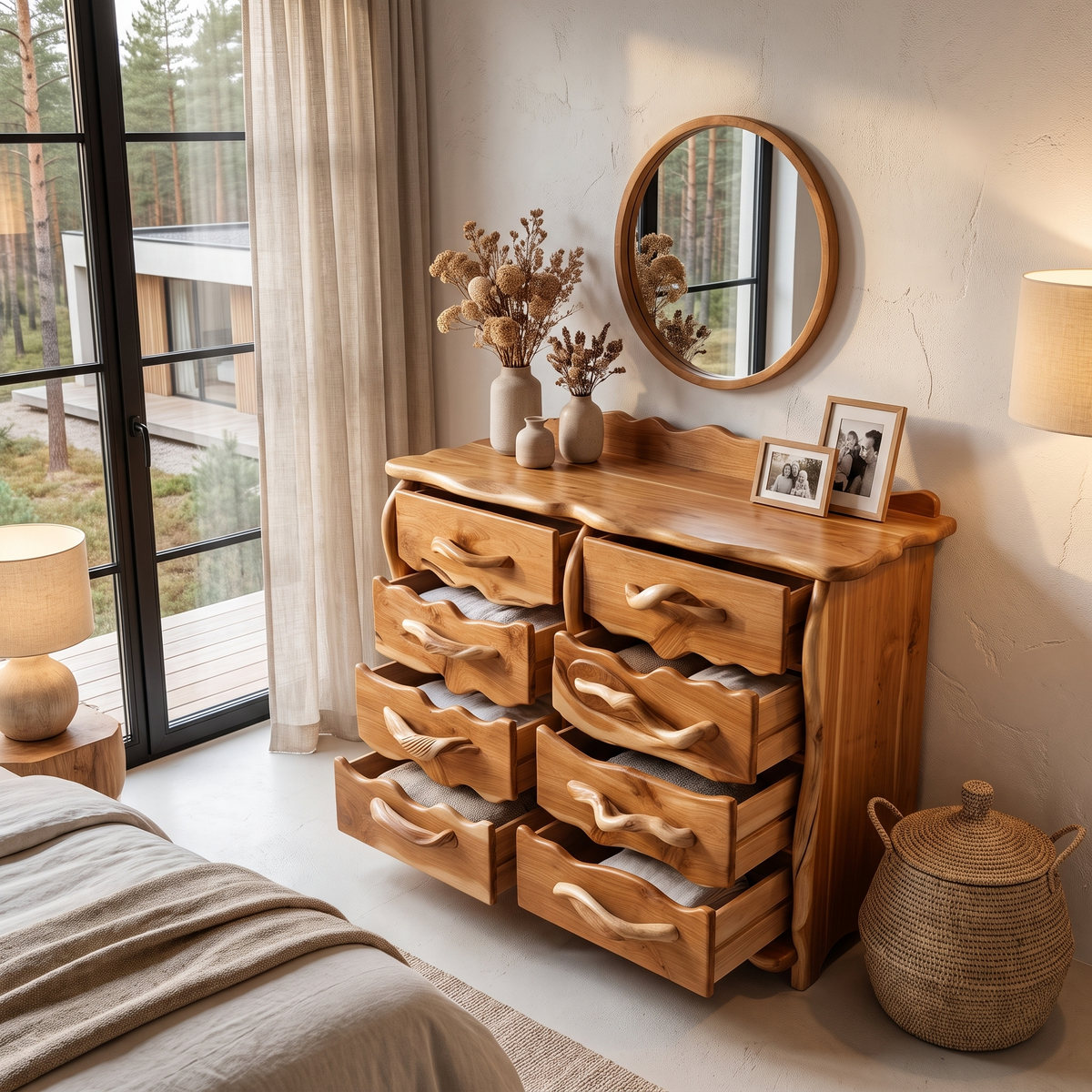 Minimalist Tall Dresser with Multiple Drawers, solid wood, built to order, view 2
