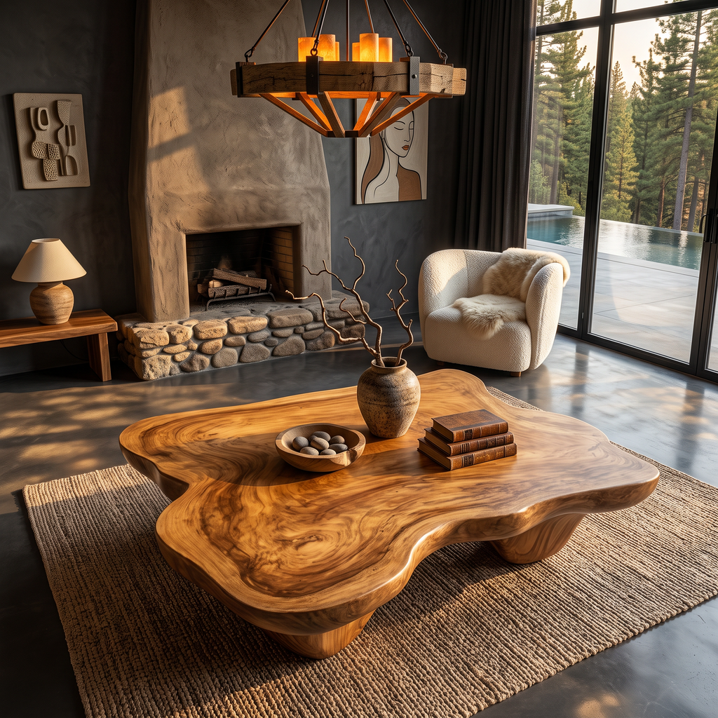 Modern Coffee Table with Minimal Base, solid wood, built to order, view 7