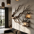 Organic Tree Bookcase with Flowing Wall Mounted Branches, solid wood, built to order, view 7